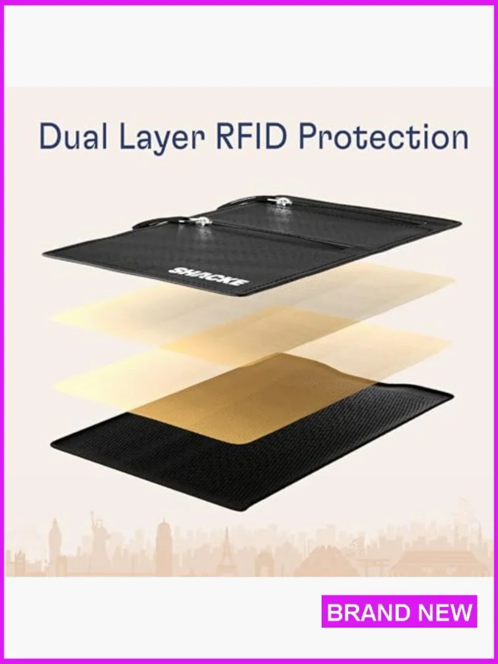 RFID Travel Wallet Neck Belt Hybrid Passport Holder Secure Anti-Theft